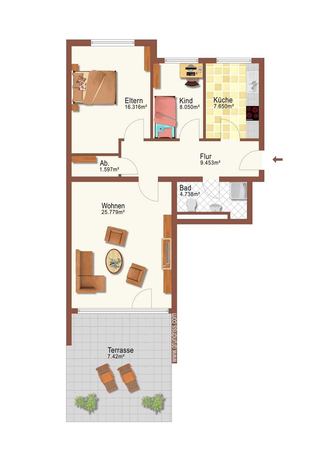 Grundriss Hochparterre