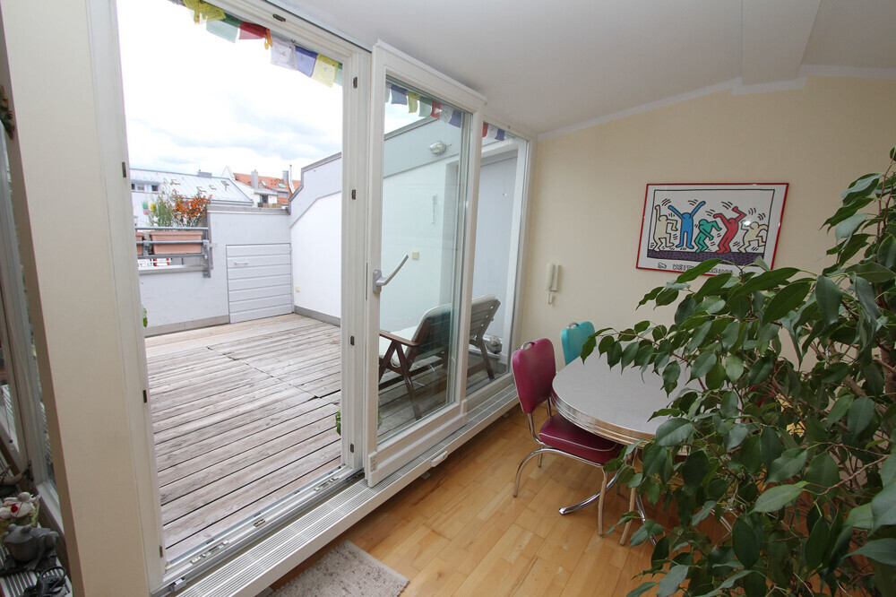 Blick zur Dachterrasse