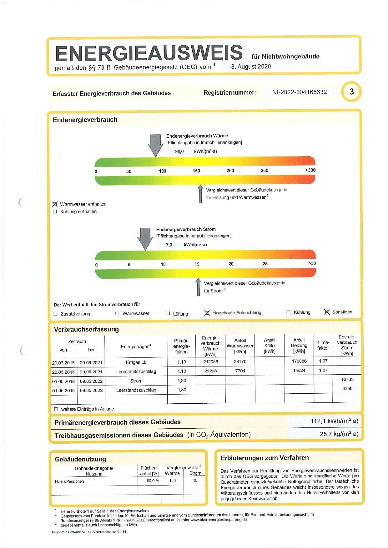 Verbrauchsausweis gültig bis 20.07.2032