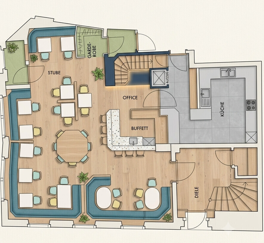 Grundriss Gastraum