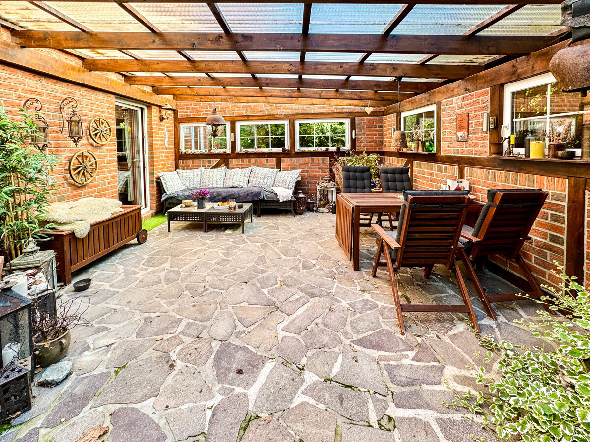 Die überdachte Terrasse