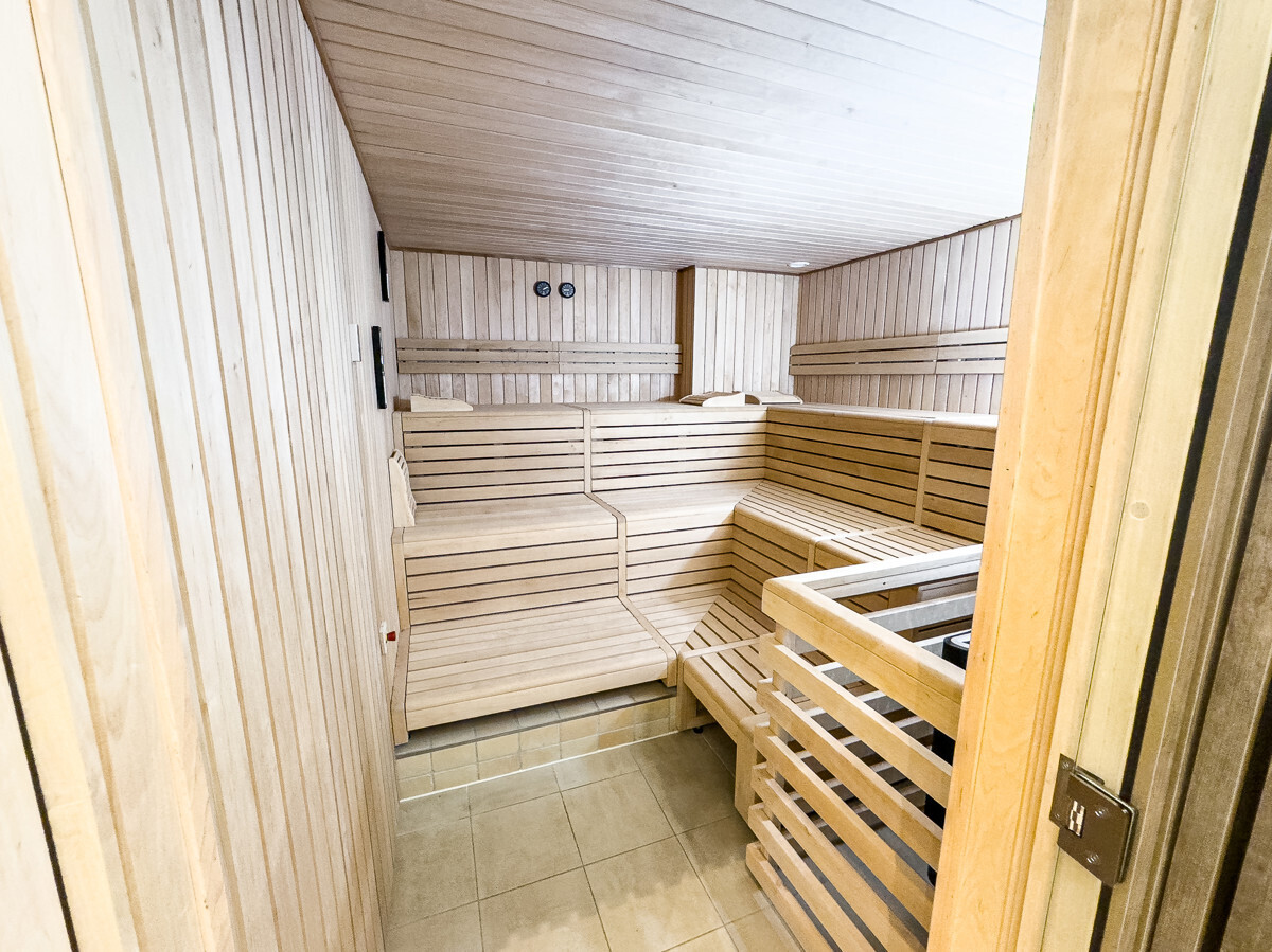 Die zur Verfügung stehende Sauna