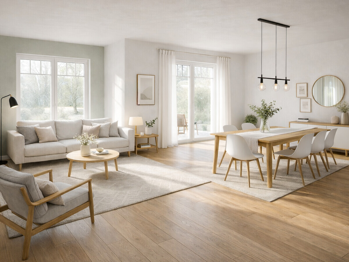 So könnte Ihr Wohnzimmer aussehen. // KI generiert