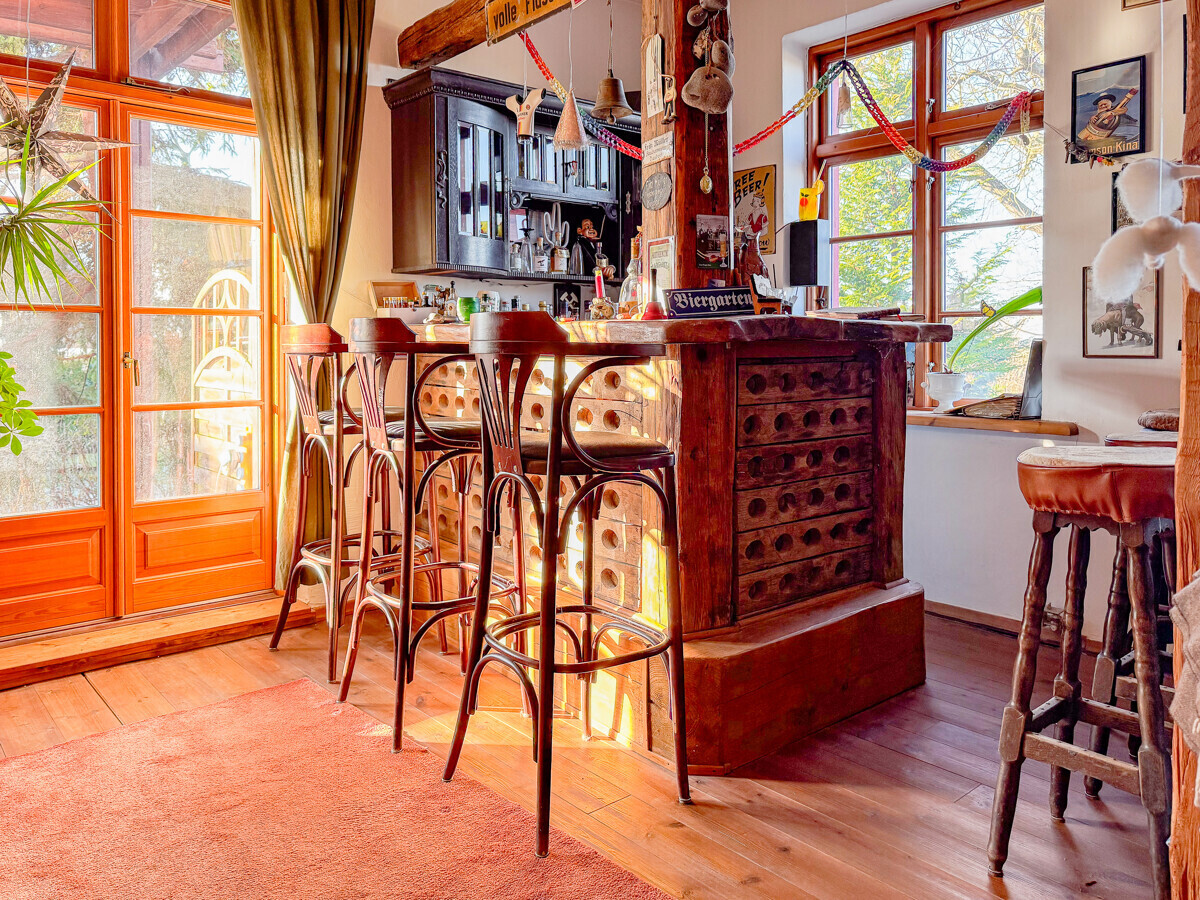 Hausbar mit Blick in den Garten