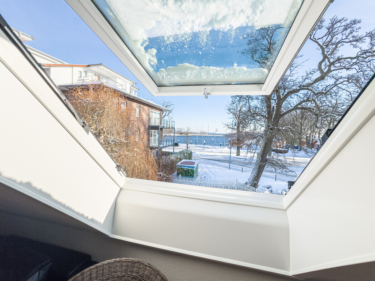 Blick von der Wohnung in Richtung Hafen