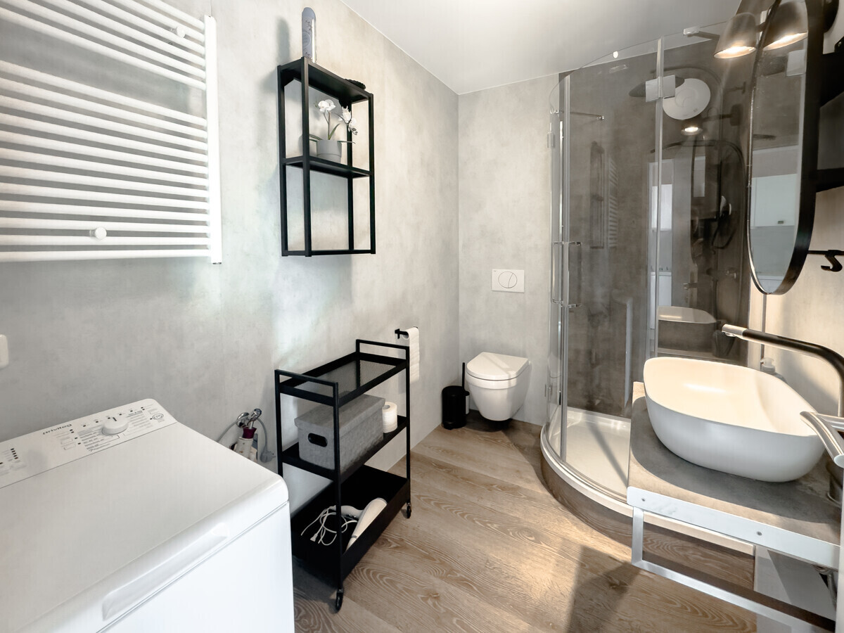 Das komplett neu gestaltete Badezimmer