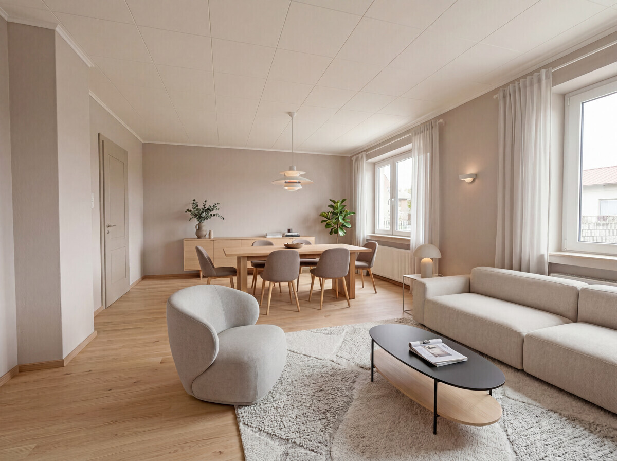 So könnte Ihr neues Wohnzimmer aussehen. // KI generiert