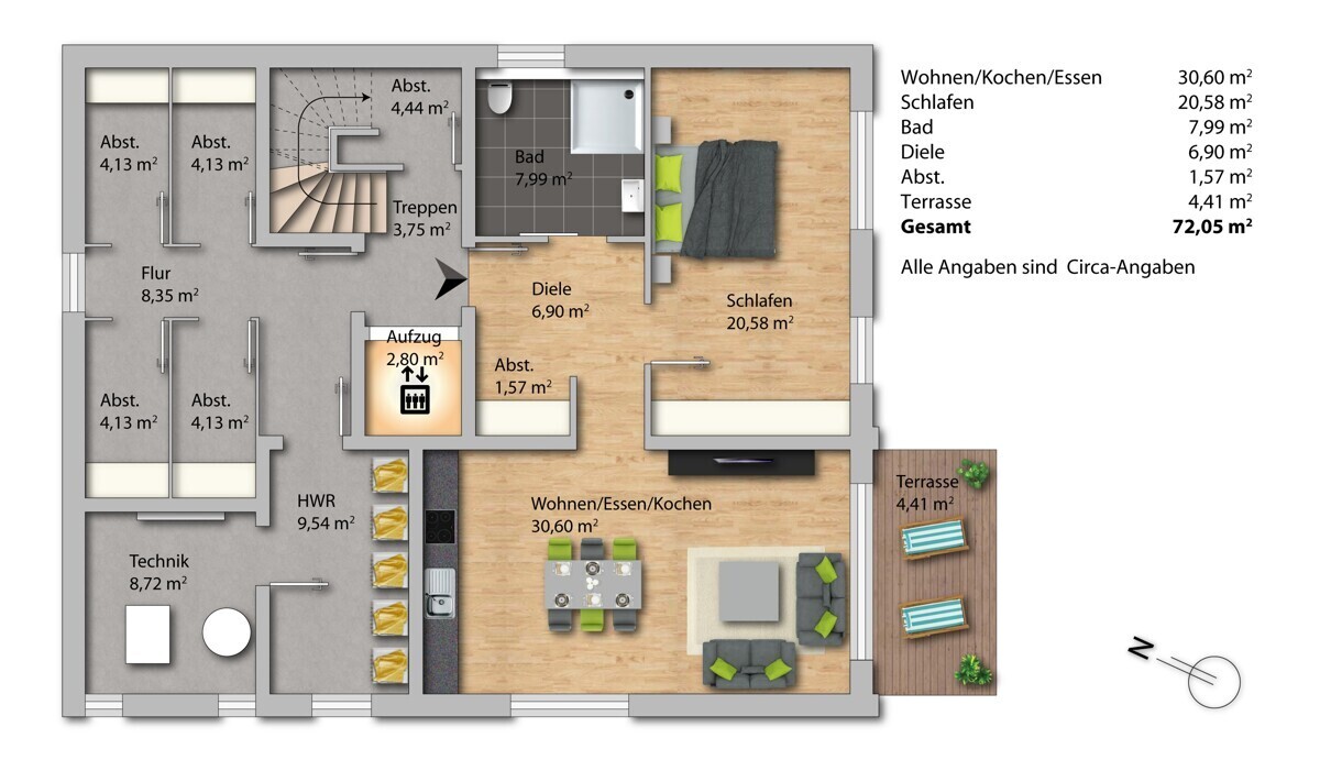 Wohnung 1, KG