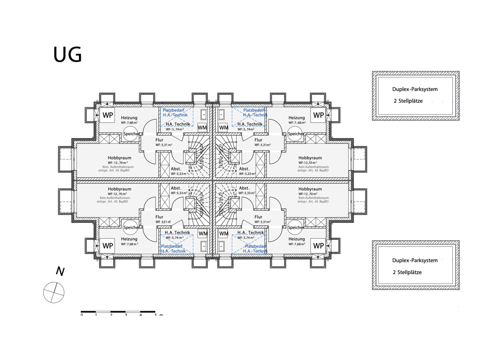 Grundriss Haus 1-4 UG