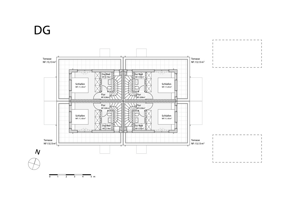 Grundriss Haus 1-4 DG