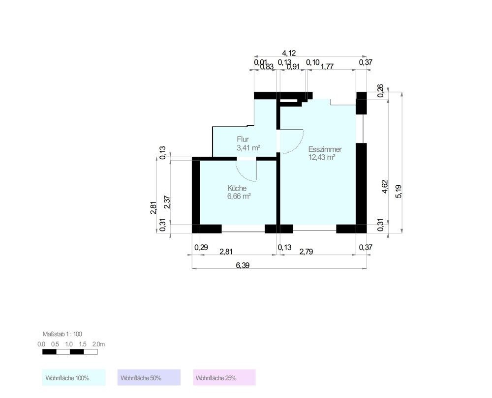 Grundriss höher gelegenes Erdgeschoss