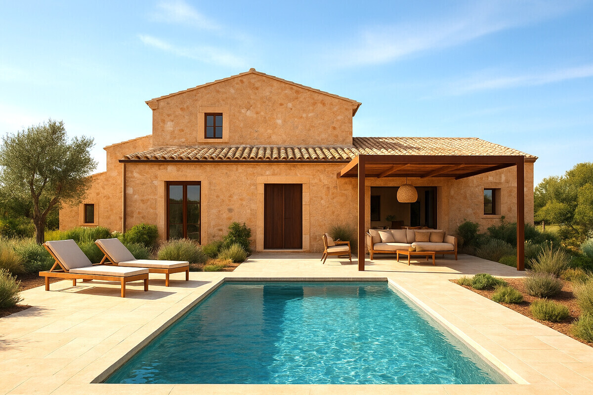 Fassade mit pool