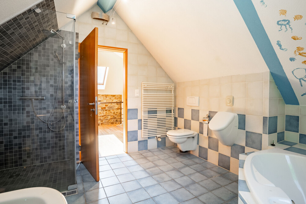 Badezimmer  mit Wanne und Dusche 