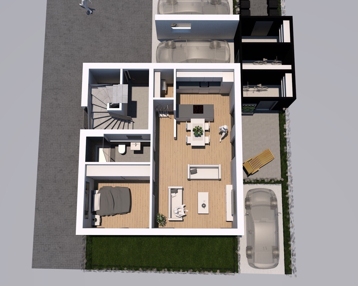 Visualisierung | Grundriss (Wohnung 1 - Erdgeschoss)