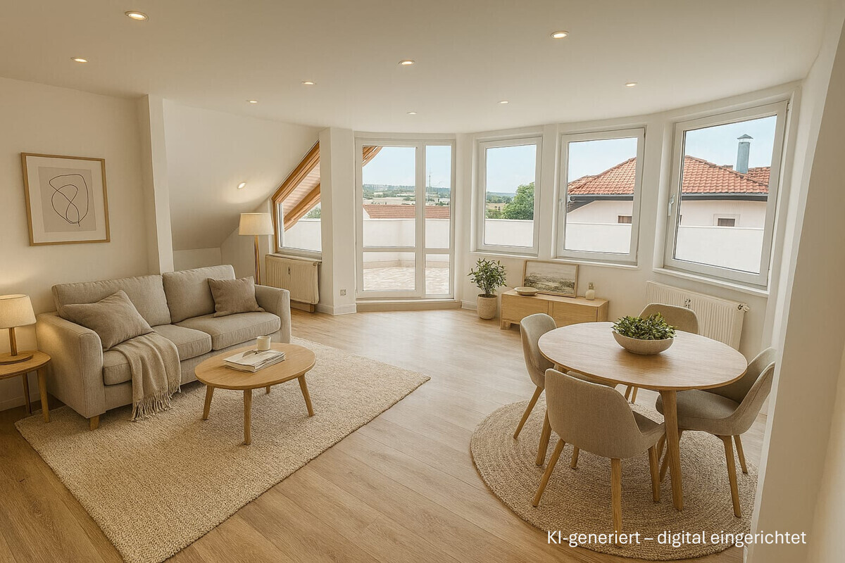 Wohn- und Essbereich - digital eingerichtet