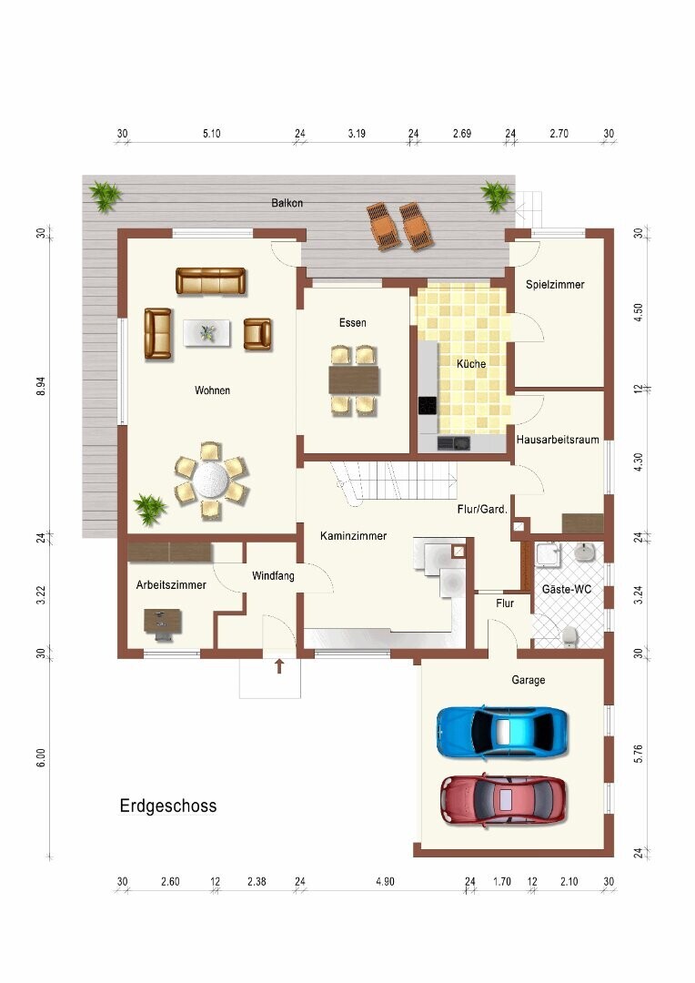 Grundriss des Erdgeschosses