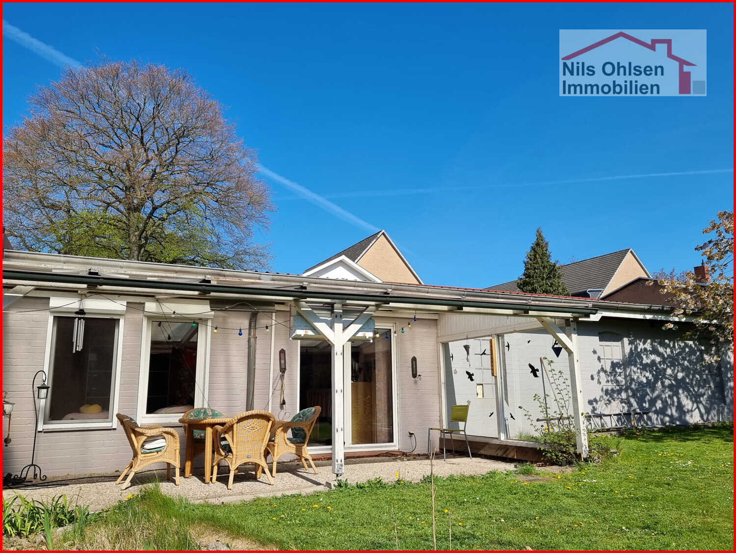 überdachte Terrasse Rückseite