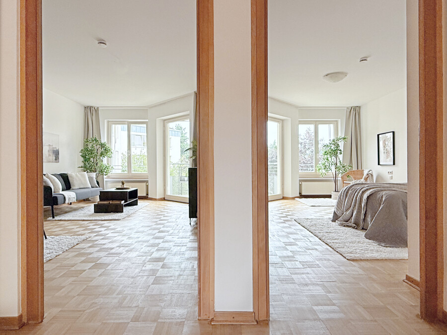 Diele mit Blick in beide Zimmer