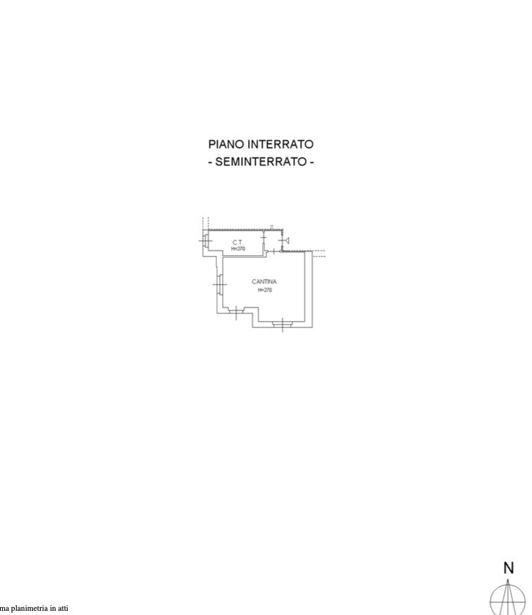 Planimetria cantina cucina