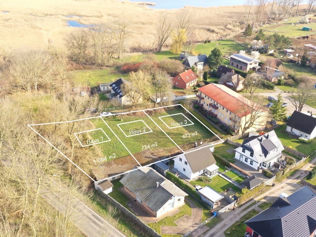 Südwestansicht Grundstück Aufteilung