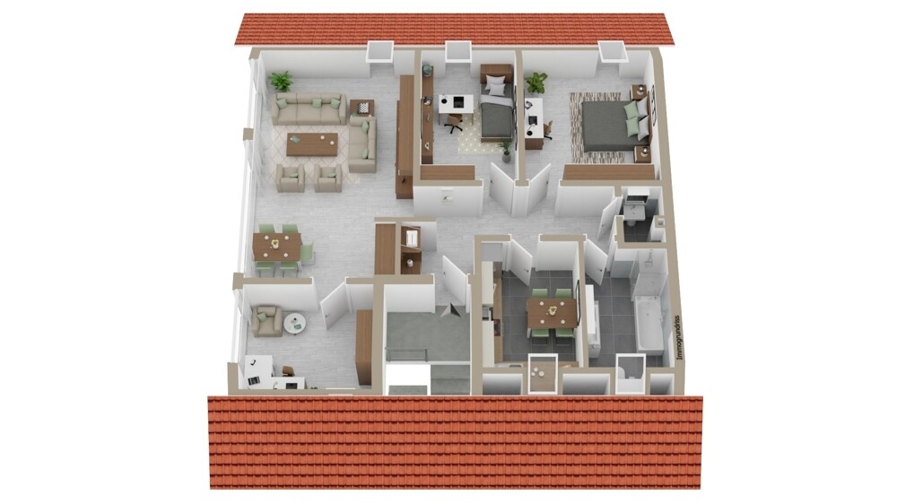 Grundriss der Wohnung mit Kniestock
