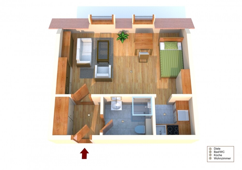 Grundriss des Apartments