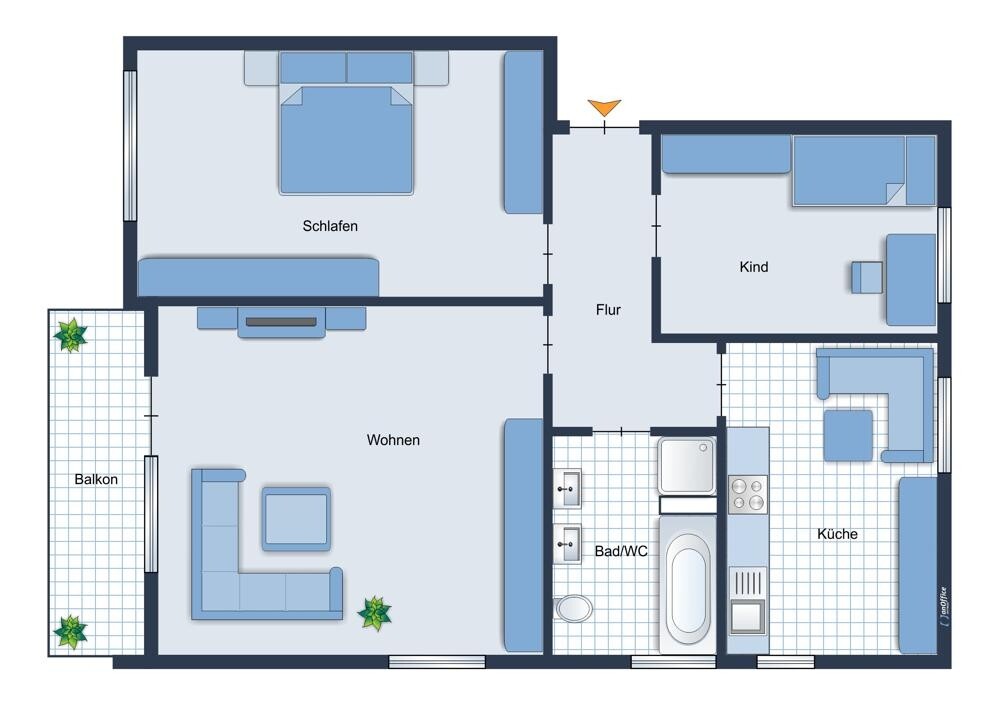 Grundriss der Wohnung