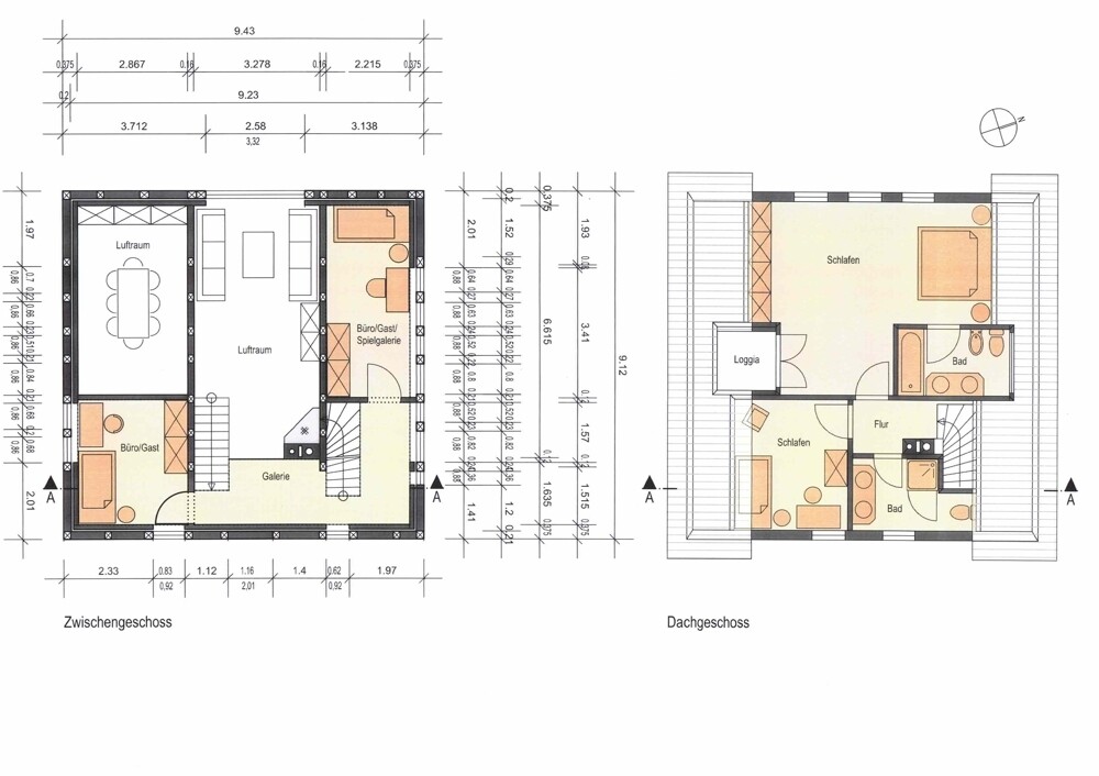 Grundriss ZG +DG 