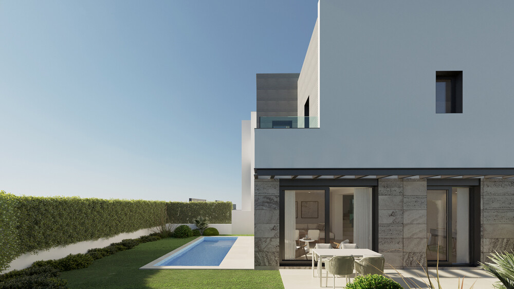 Garten und Pool Eckhaus