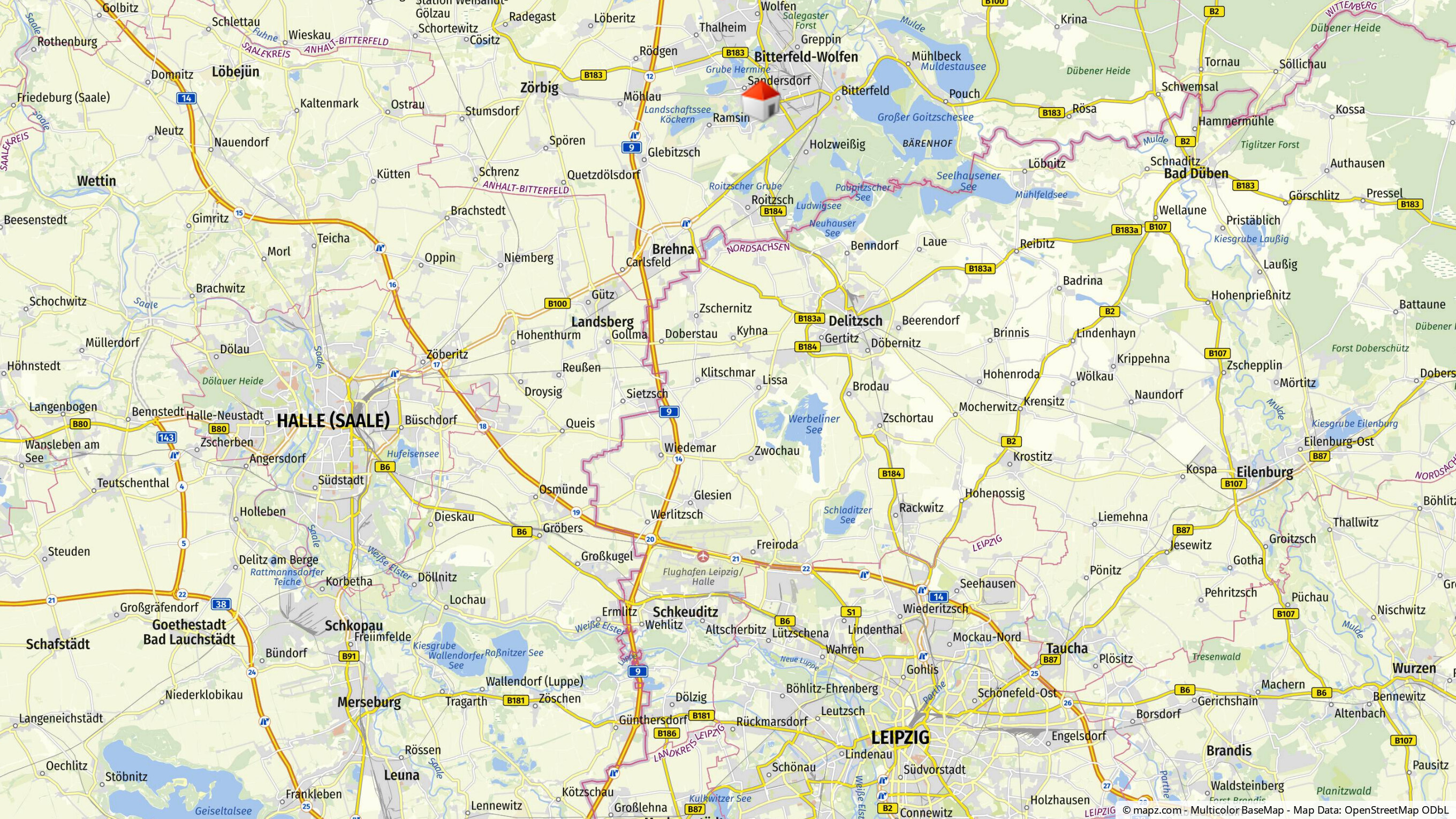 Geolyzer Kartenausschnitt