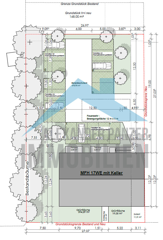 Freiflächenplan der Planung