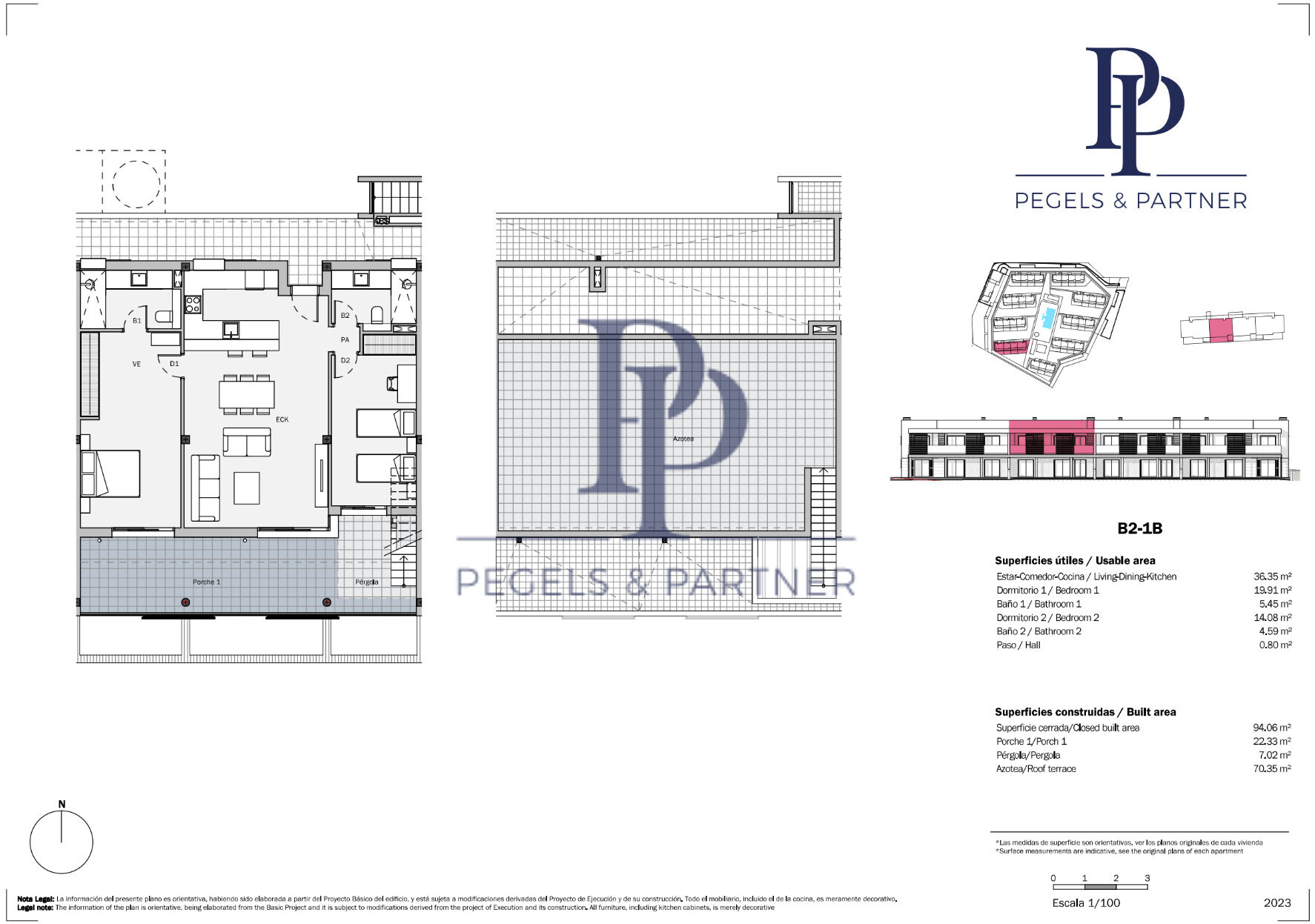 Schnitt Wohnung B2 1B