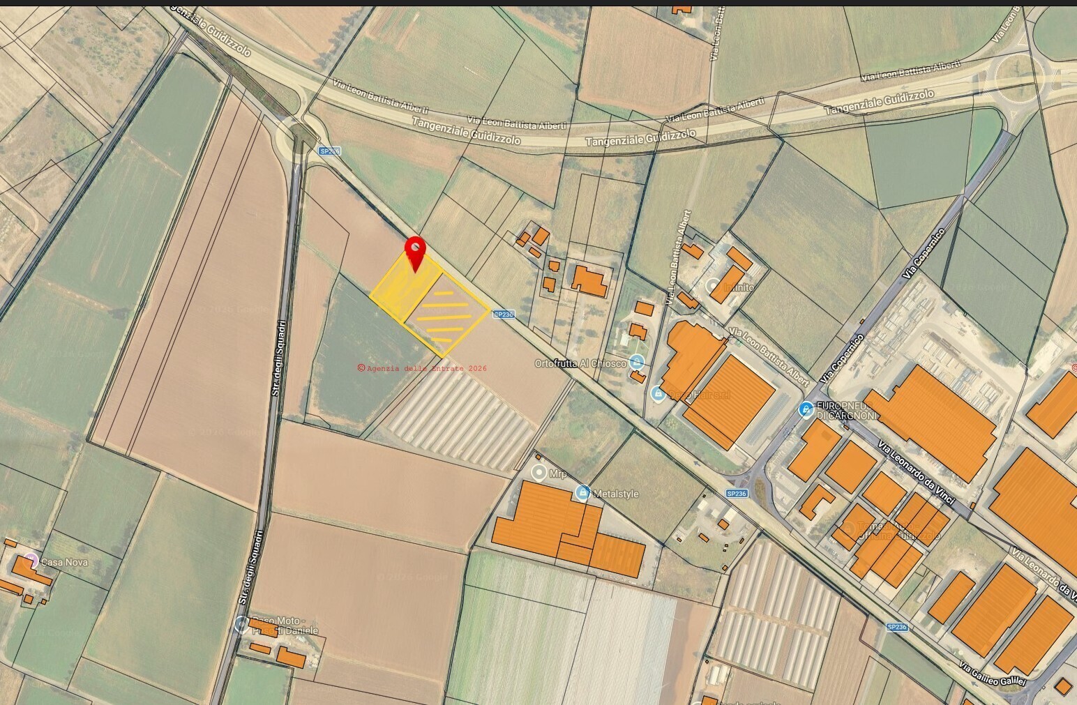 mappa vista terreno Guidizzolo