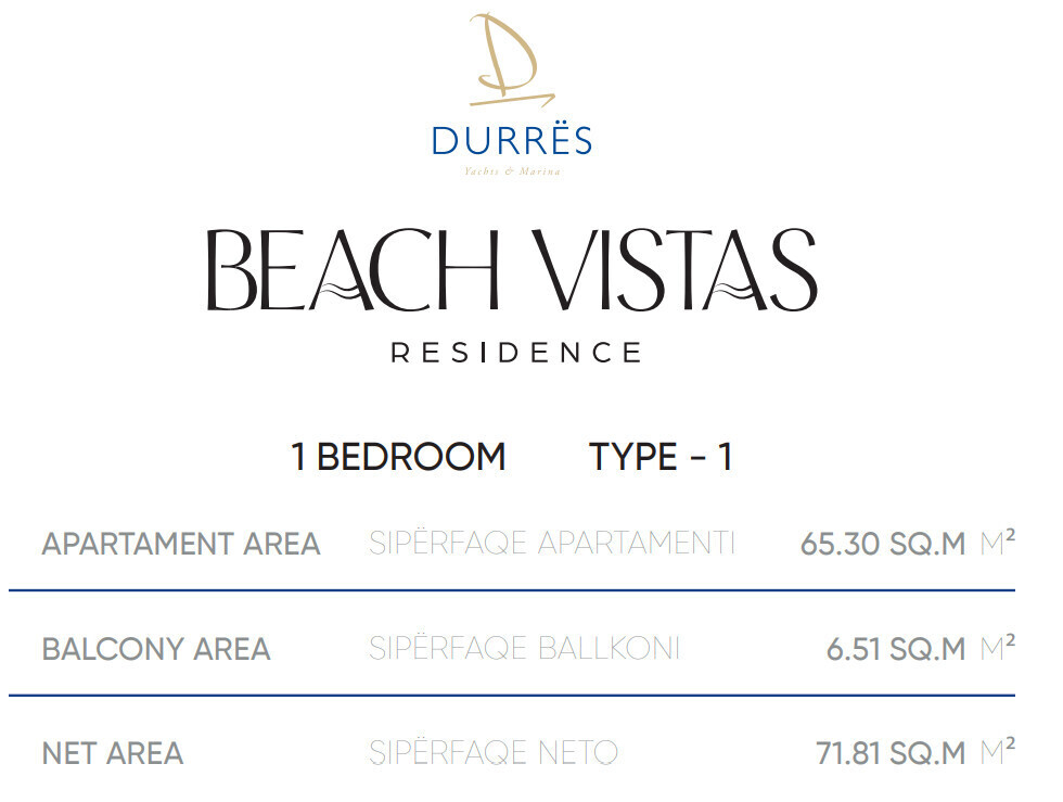 1 Bedroom Type 1 mq.