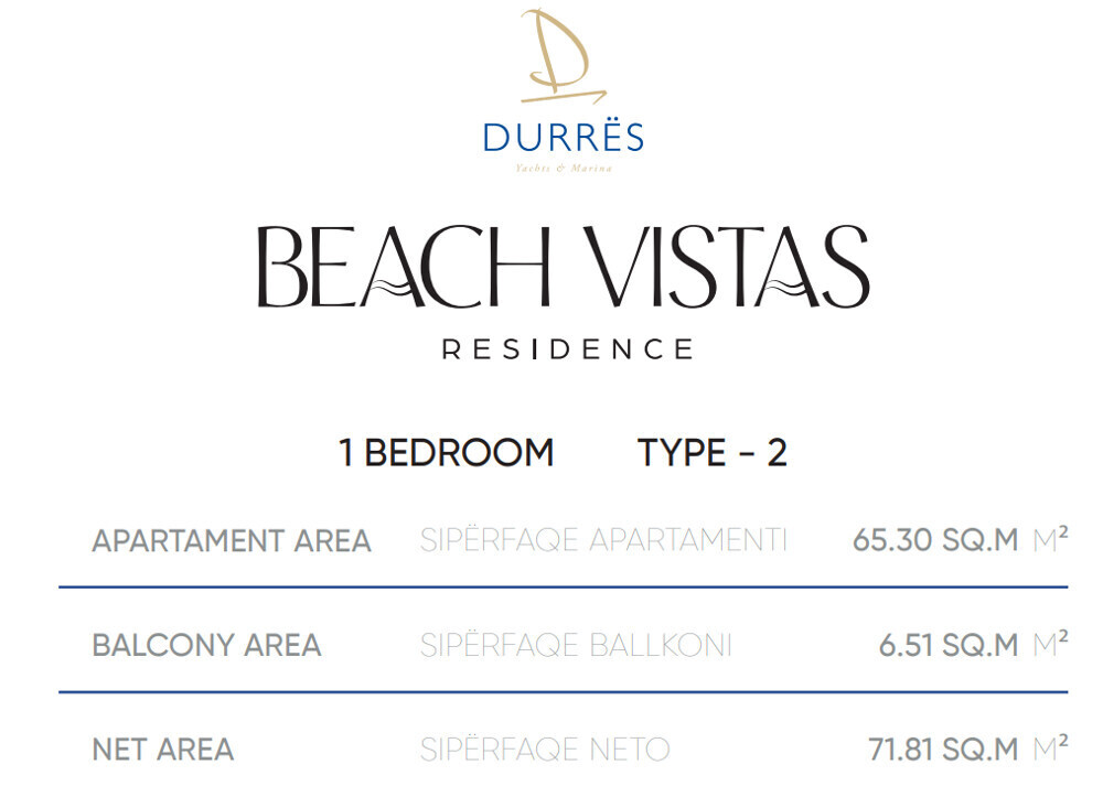 1 Bedroom Type 2 mq.