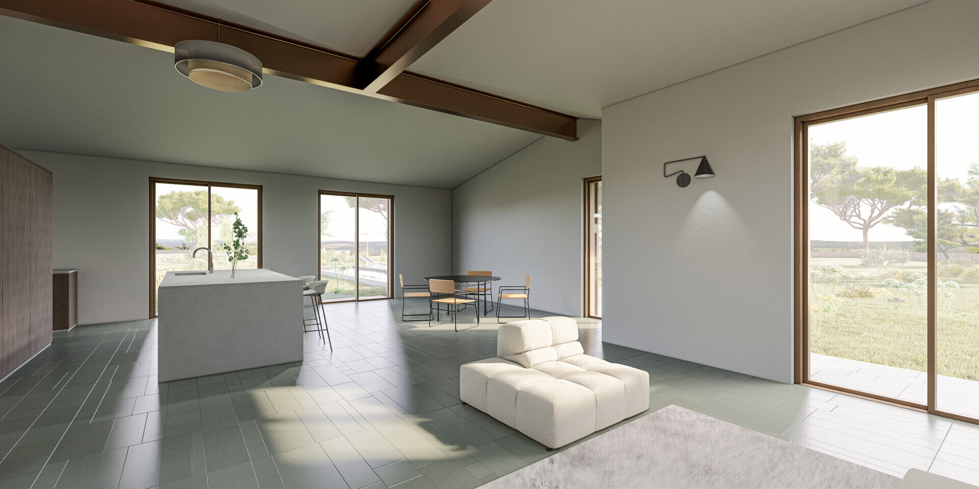 GR View to Kitchen & Dining 