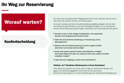 Weg zur Reservierung