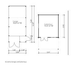 Garage, Gartenhaus Grundriss