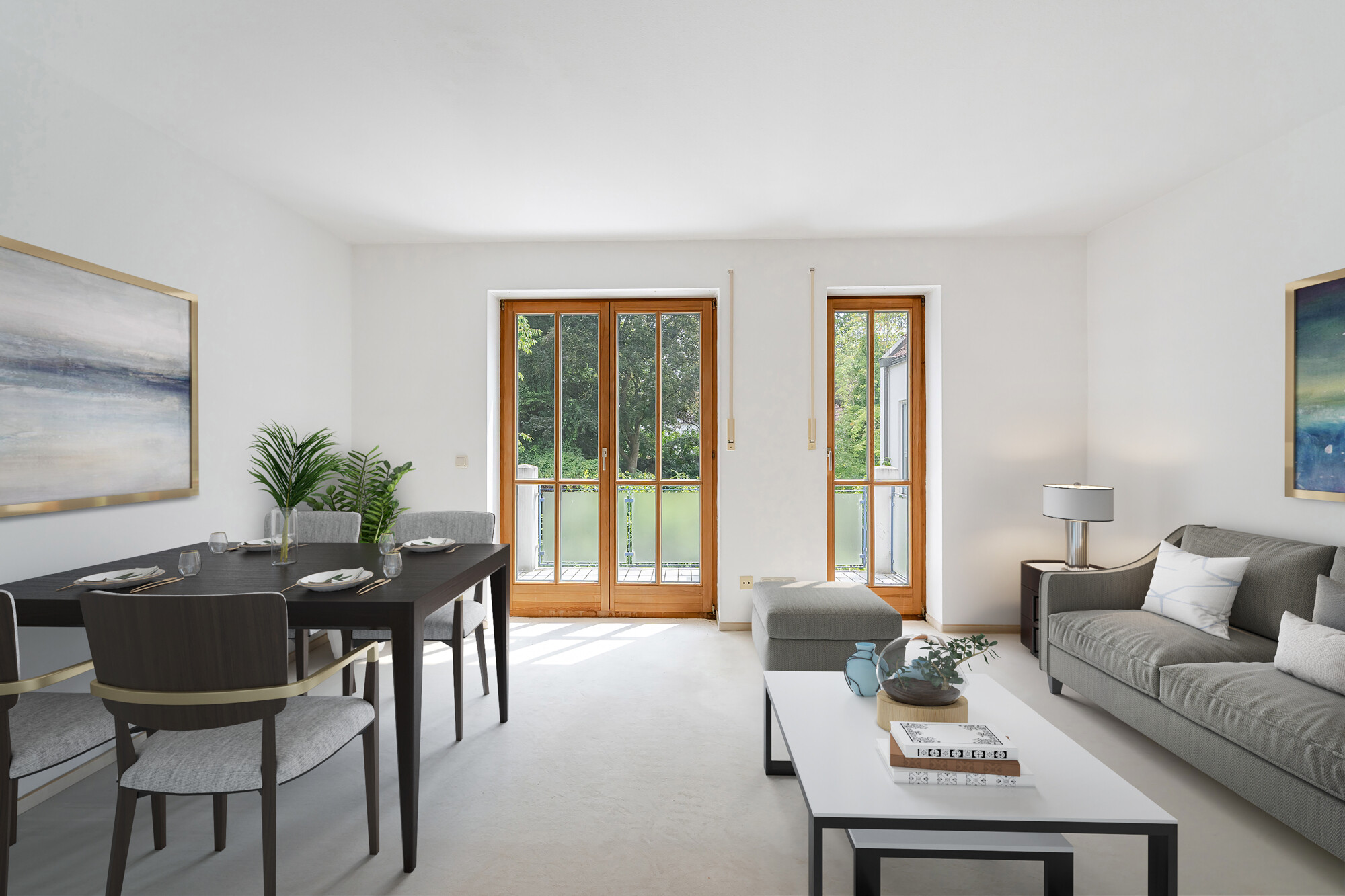 Wohn-/Esszimmer - virtuelles Staging