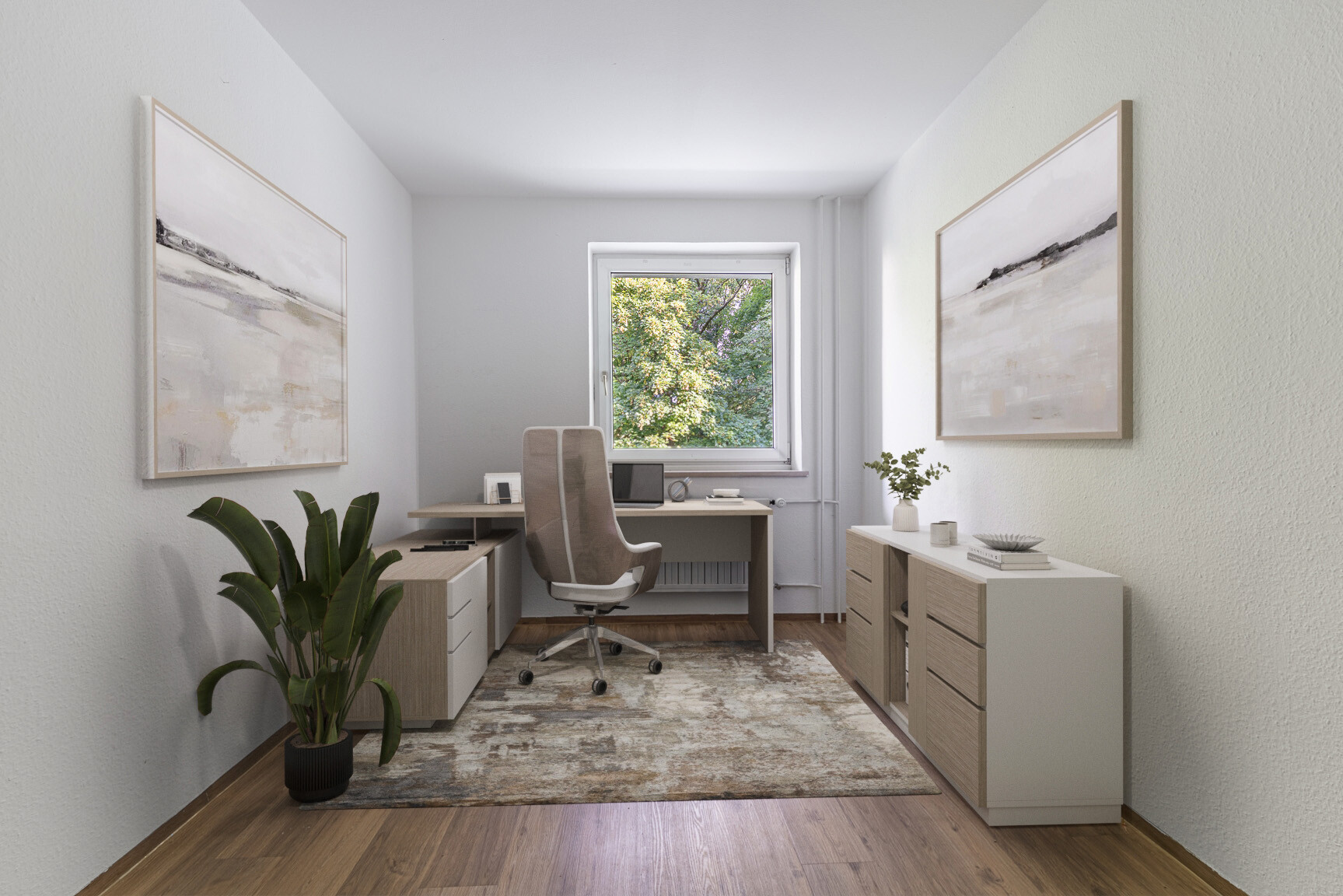 virtuelles Staging Büro