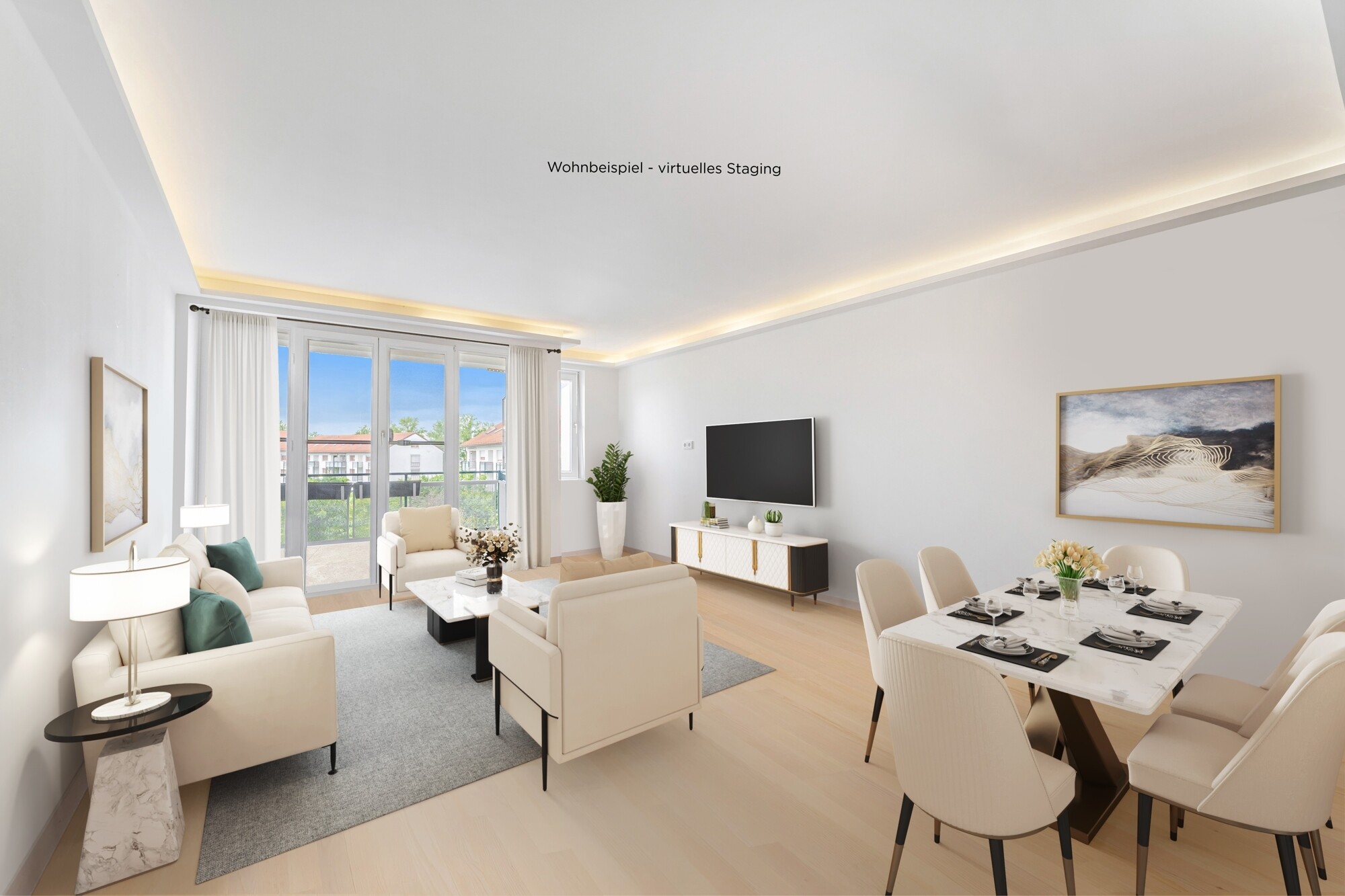 Wohnbeispiel - Wohnen/Essen Ebene 1