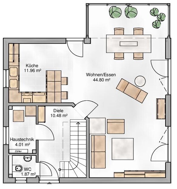 Bebauungsvorschlag "Haus Verona" von MHW - EG
