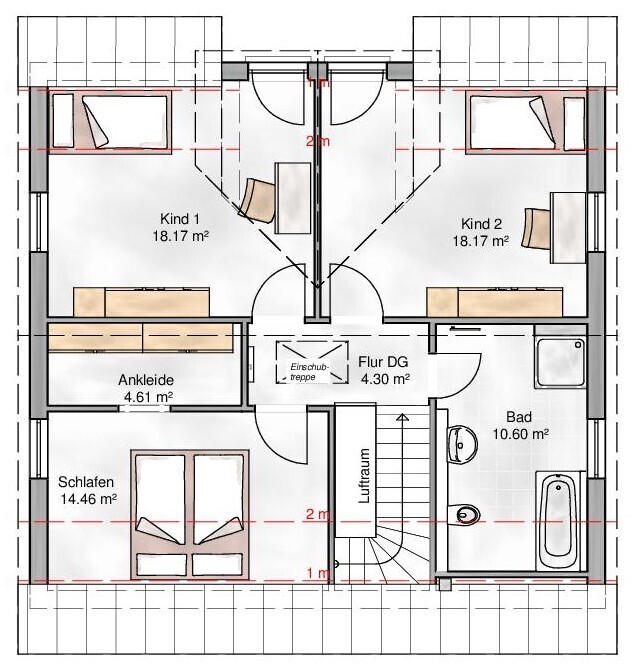 Bebauungsvorschlag "Haus Trento" von MHW - OG