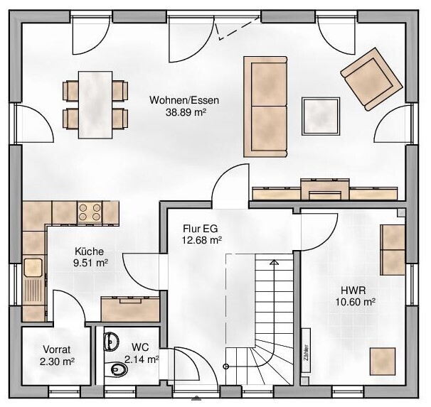 Bebauungsvorschlag "Haus Trento" von MHW - EG