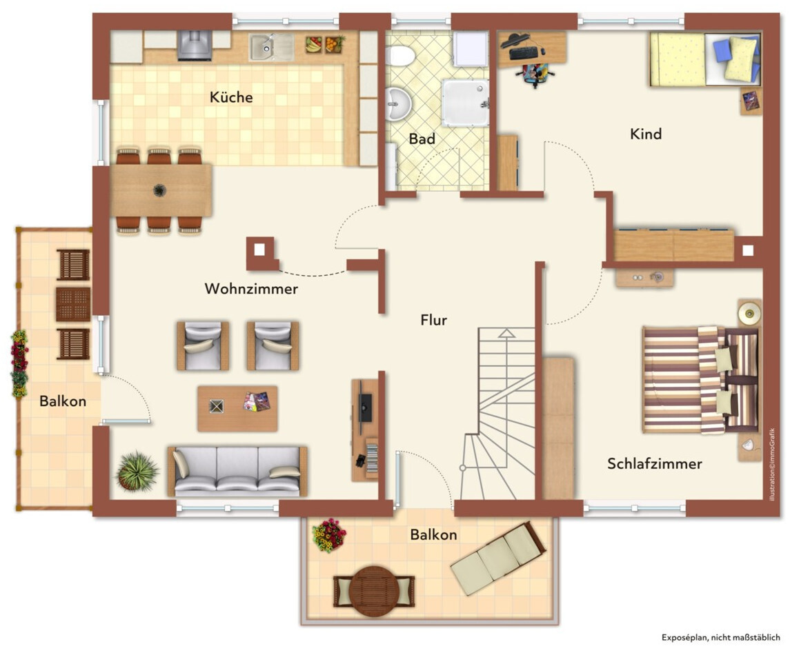 Zweifamilienhaus - Wohnung Obergeschoss