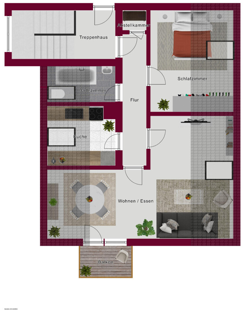 Wohnung Dachgeschoss mit Balkon