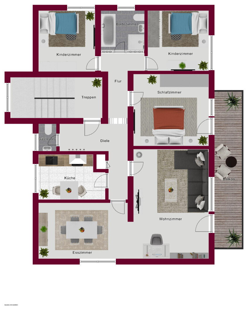 Wohnung Obergeschoss mit Balkon