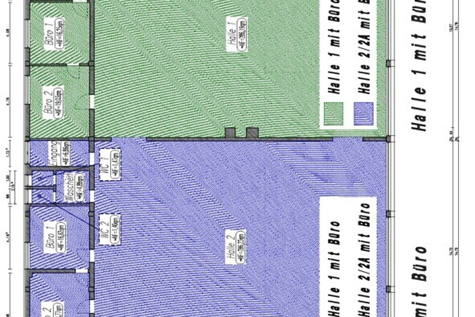 Halle 1 = GRÜN / Grundriss gesamt OPTIONAL