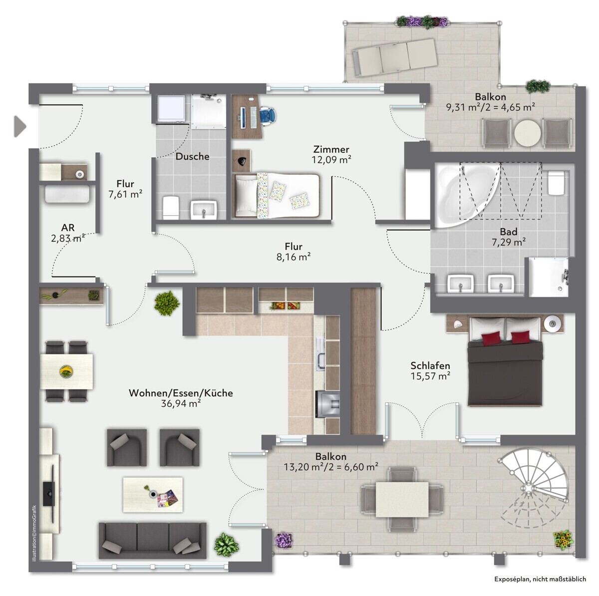 Grundriss der Wohnung