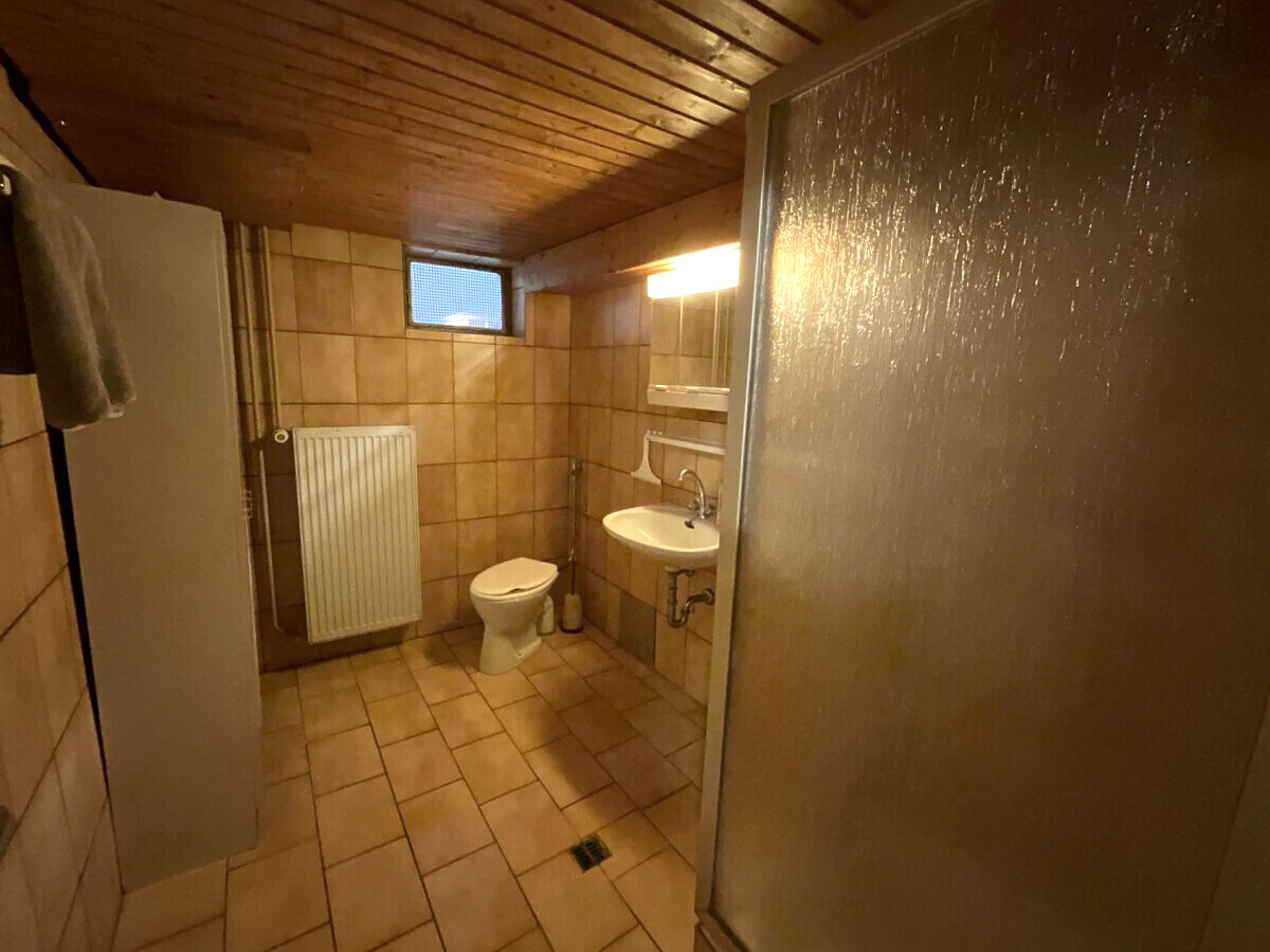 Dusche und Toilette im Keller